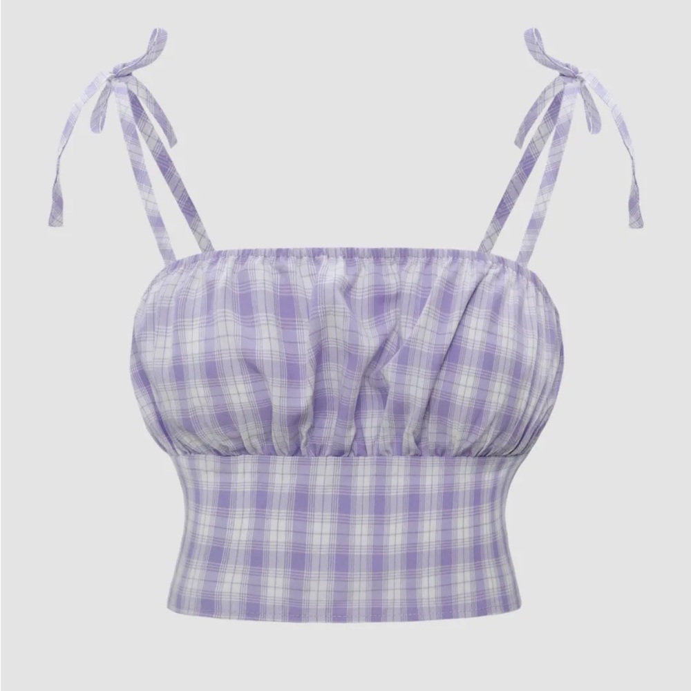 CIDER Purple Check Cami